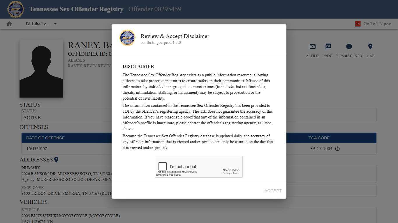 Sex Offender Registry