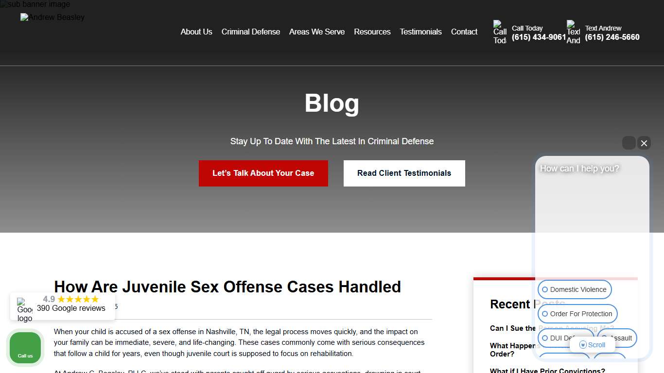 How Are Juvenile Sex Offense Cases Handled? | Andrew C. Beasley, PLLC